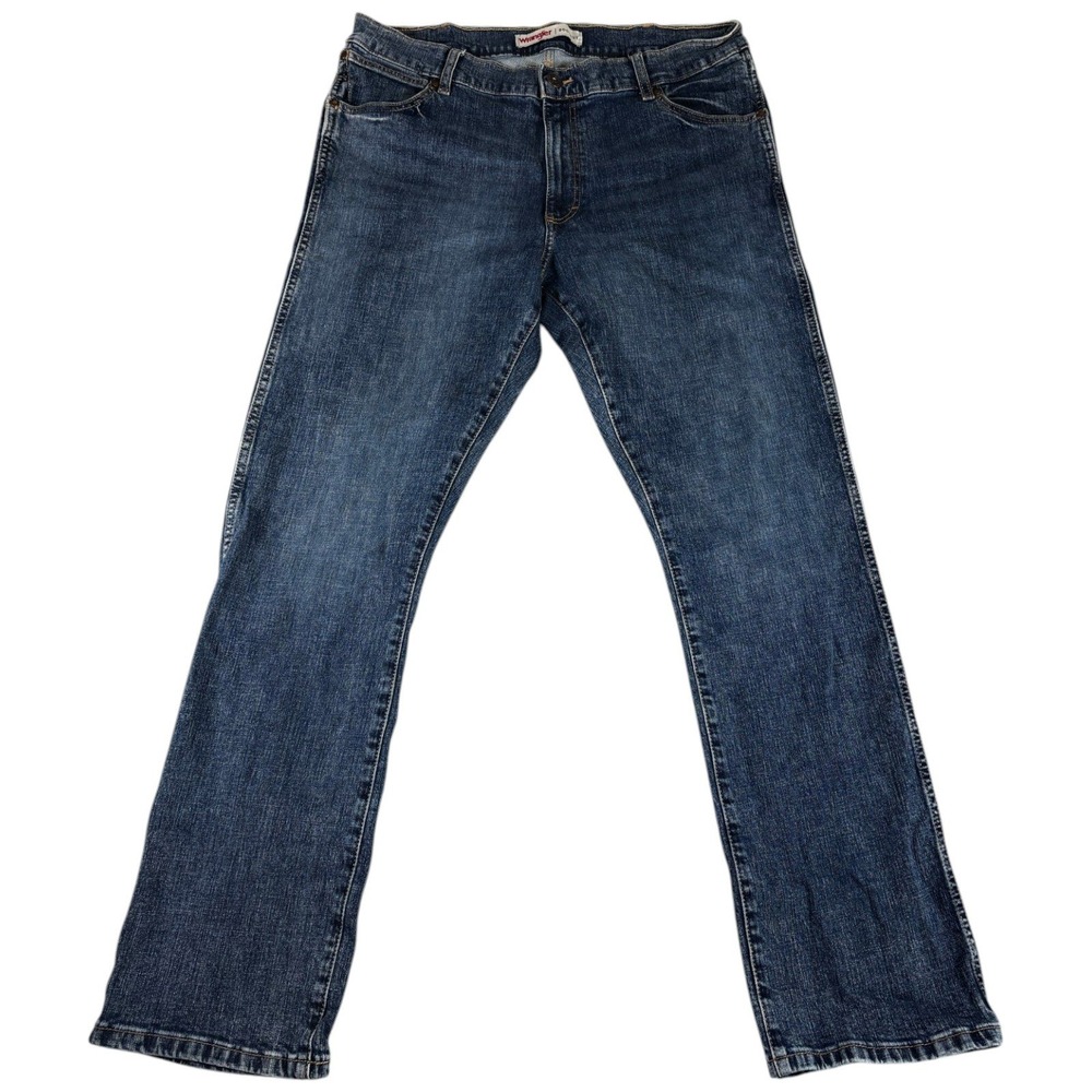Wrangler Bootcut Jeans‎ Mens 36x32 Blue Denim Medium Wash Boho Streetwear Grunge